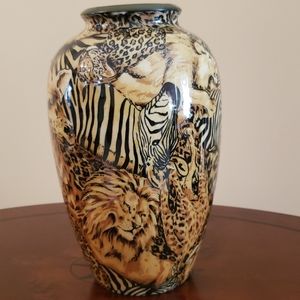 Animal print vase
